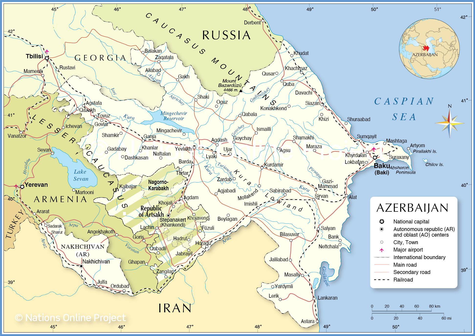 Azerbaijan Political Map 