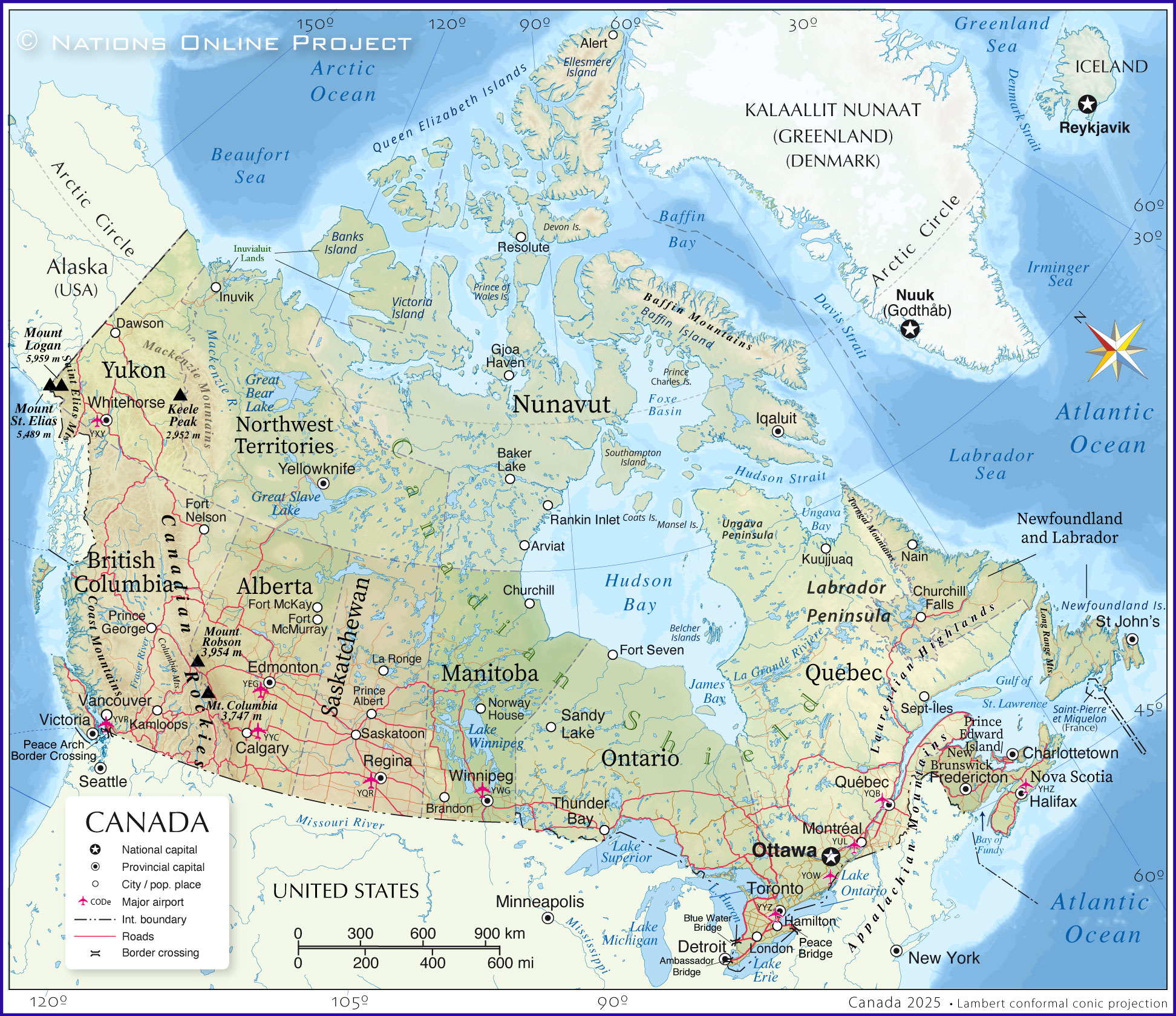 General Map of Canada