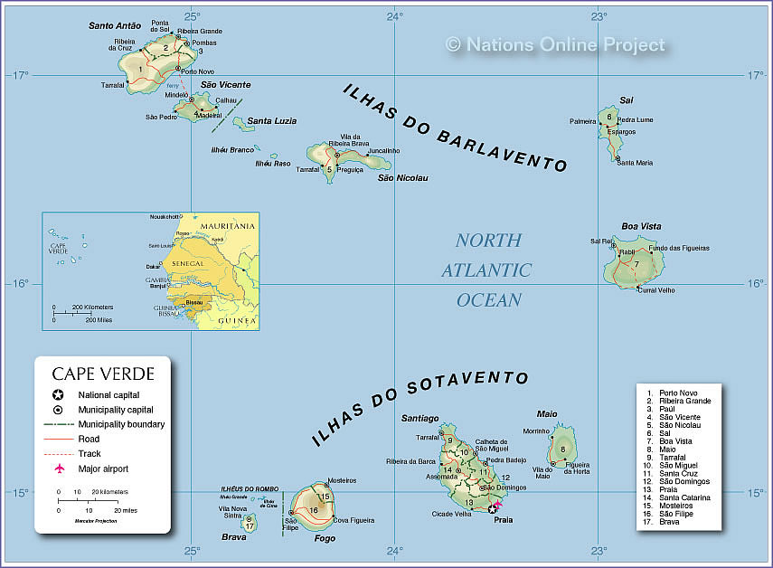 Map of Cape Verde - Nations Online