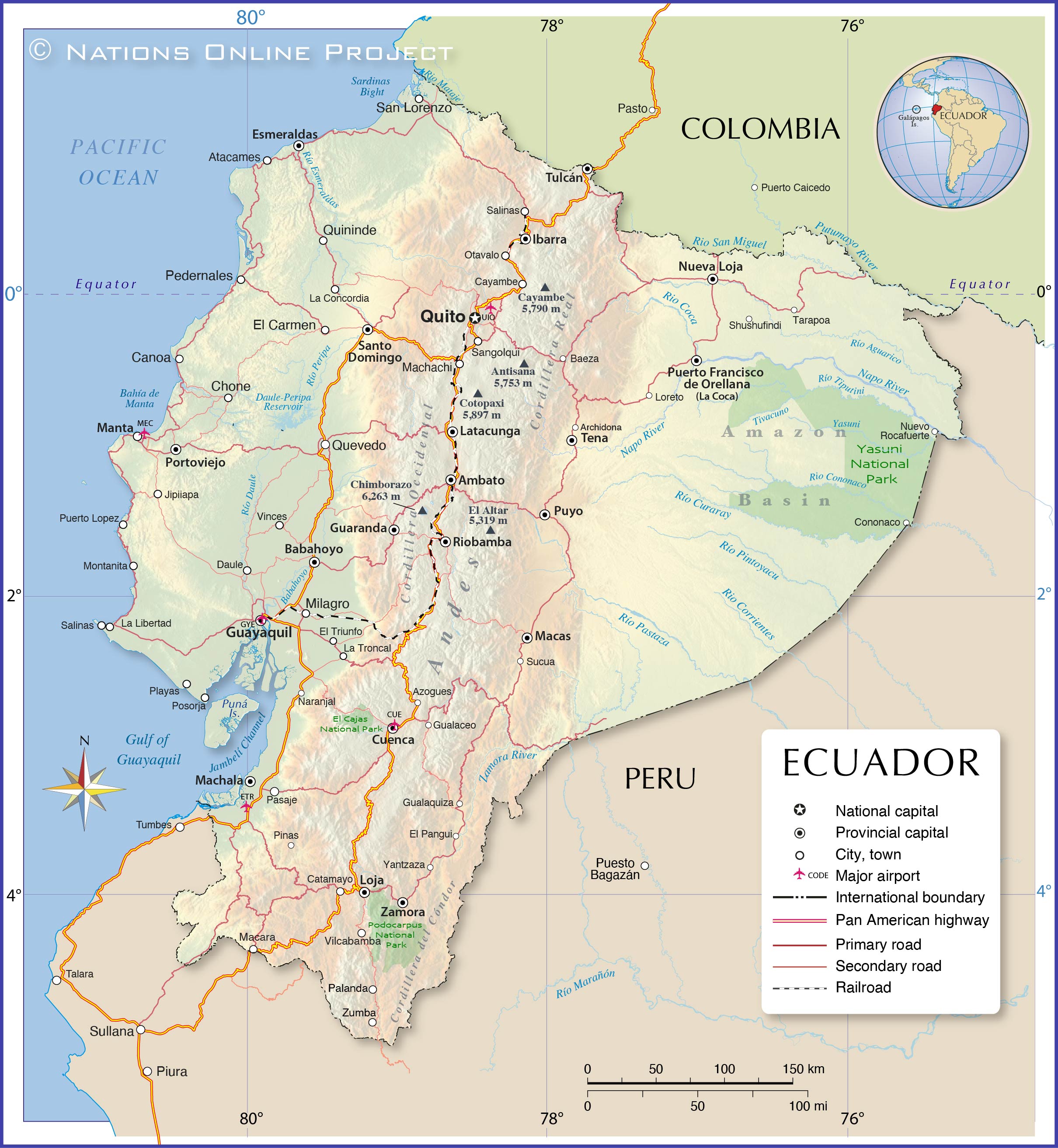 Political Map of Ecuador - Nations Online Project