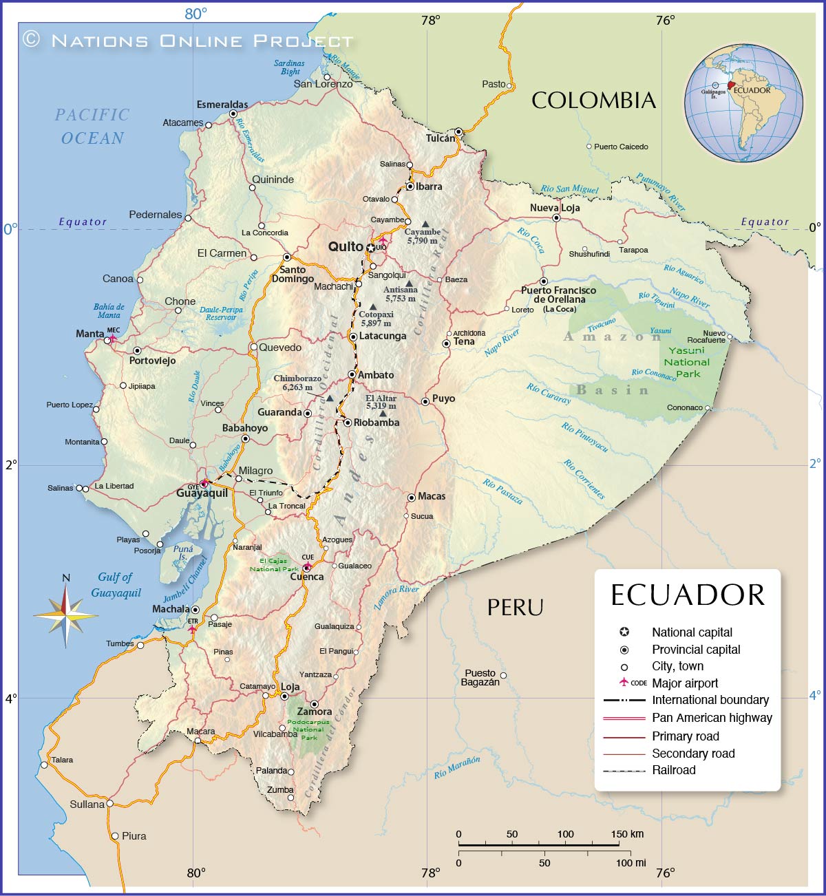 Political Map of Ecuador - Nations Online Project