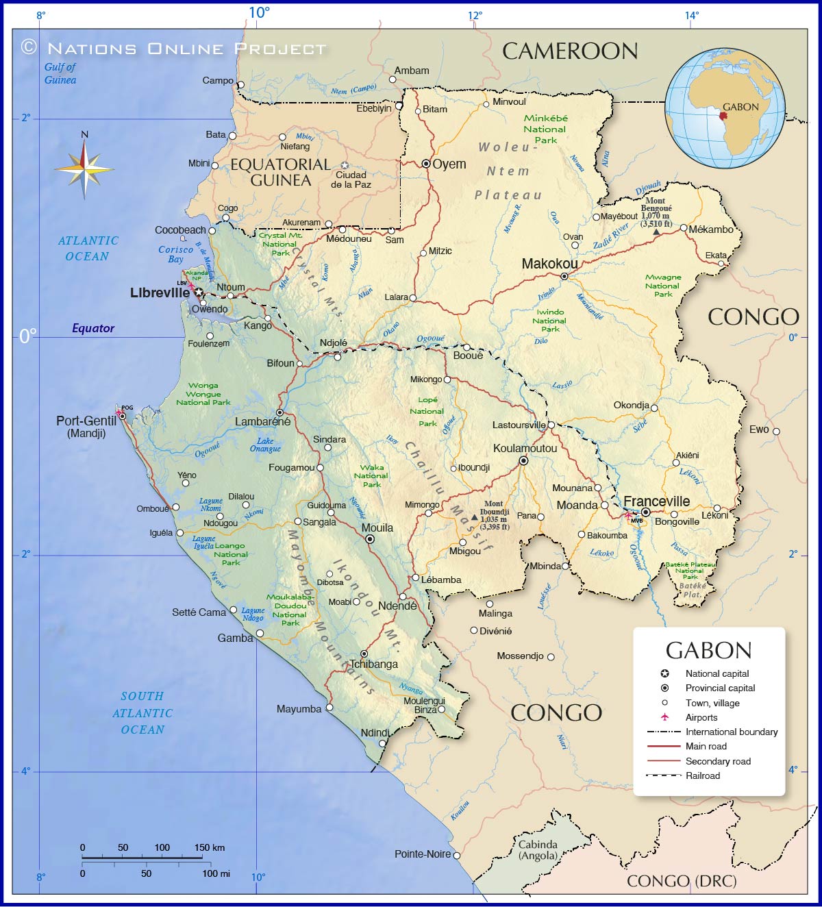 Political Map of Gabon - Nations Online Project