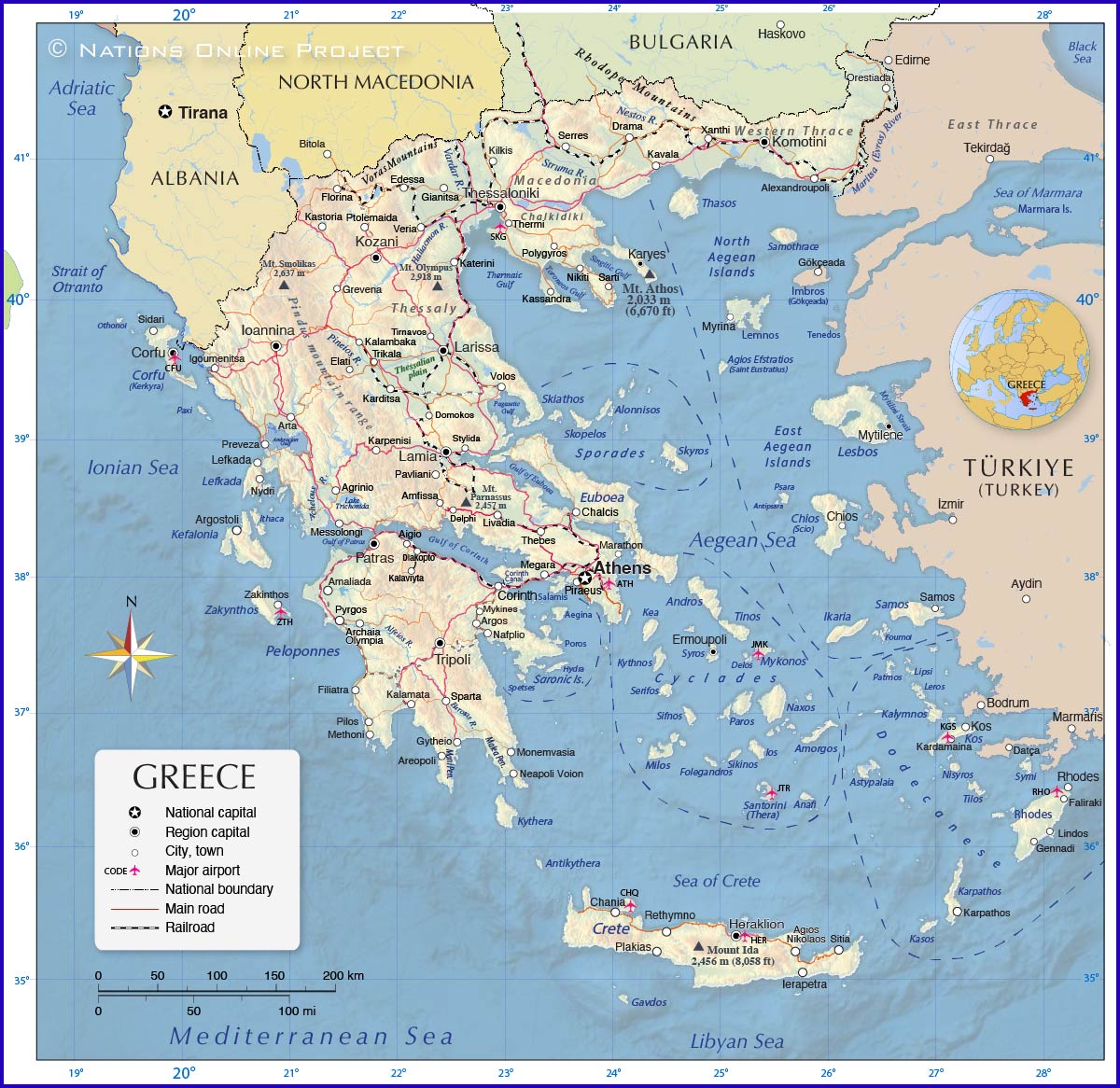 Political Map of Greece - Nations Online Project