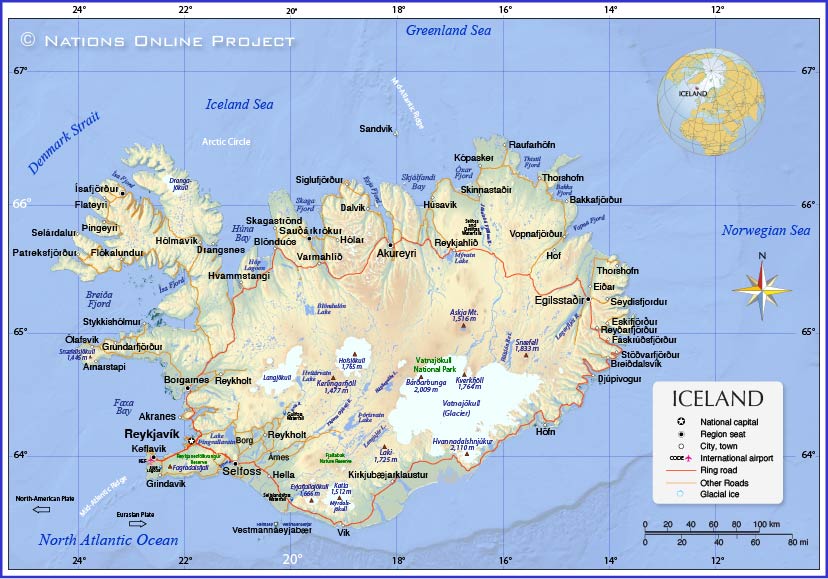 Political Map Of Iceland - Nations Online Project