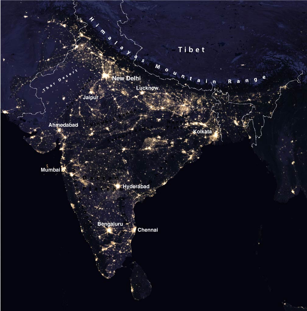 India Satellite Map 