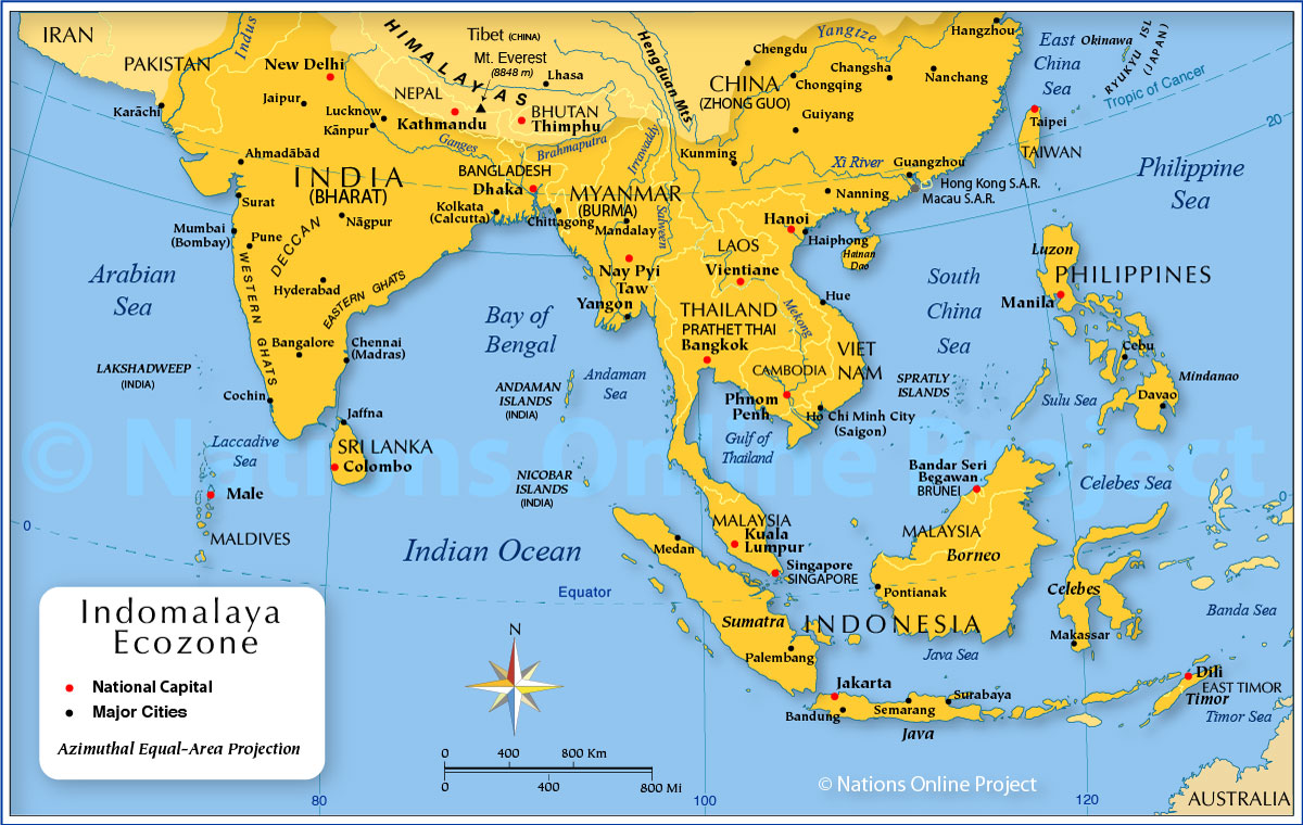 map of india and southeast asia