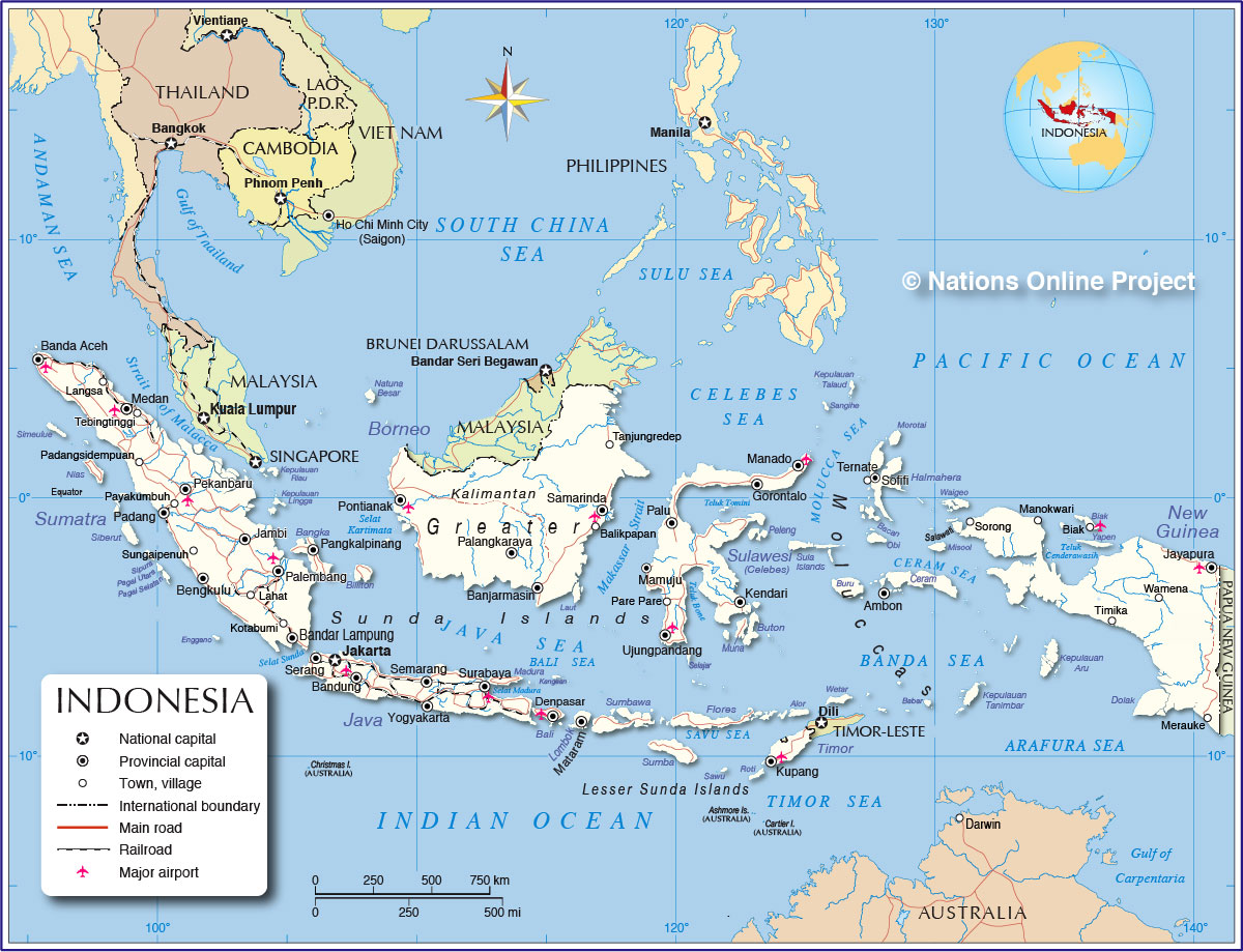 Political Map  of Indonesia Maritime Southeast Asia 