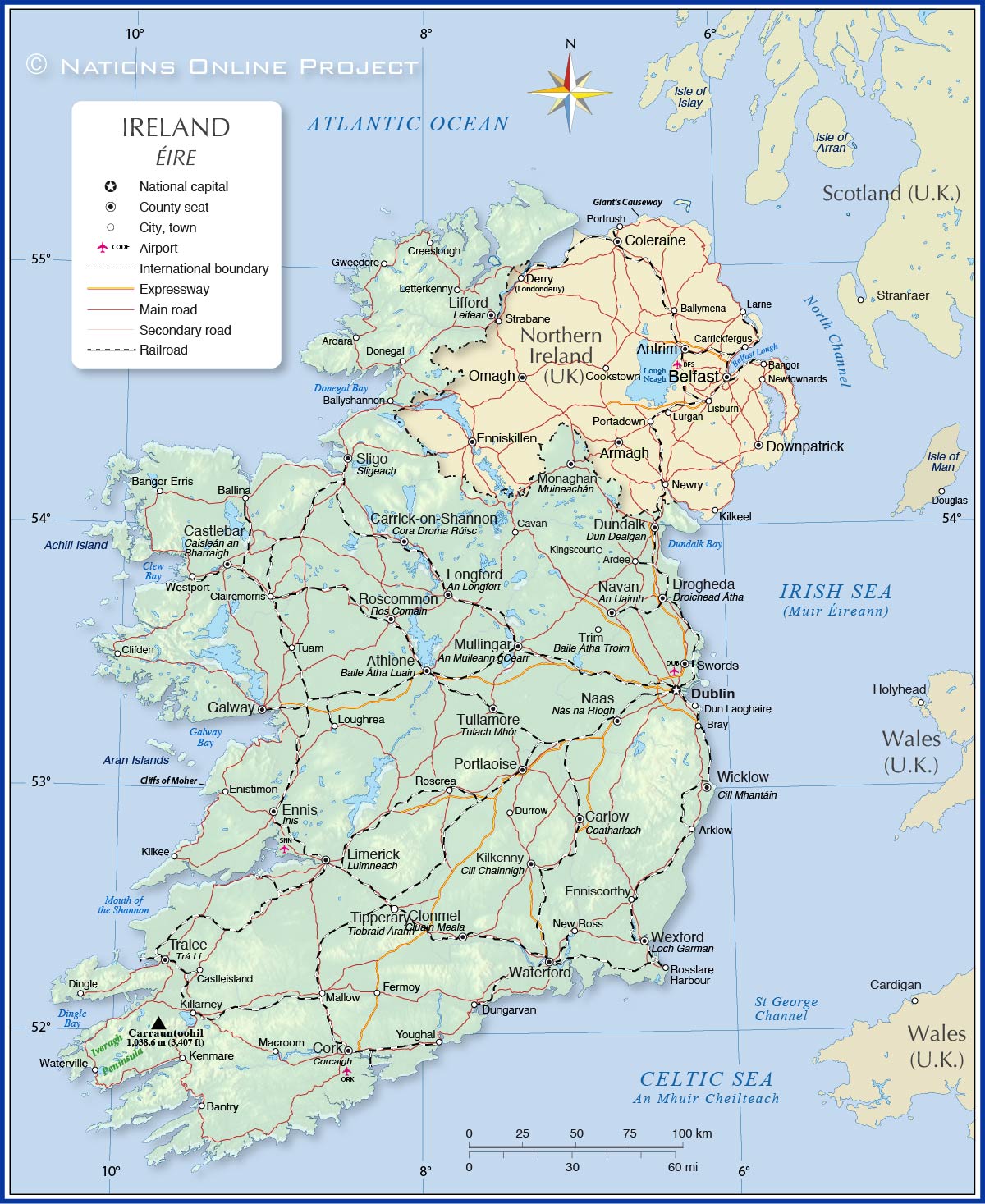 Political Map of Ireland - Nations Online Project