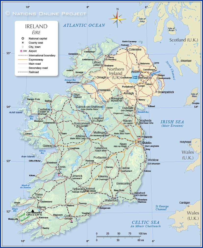 Political Map of Ireland - Nations Online Project