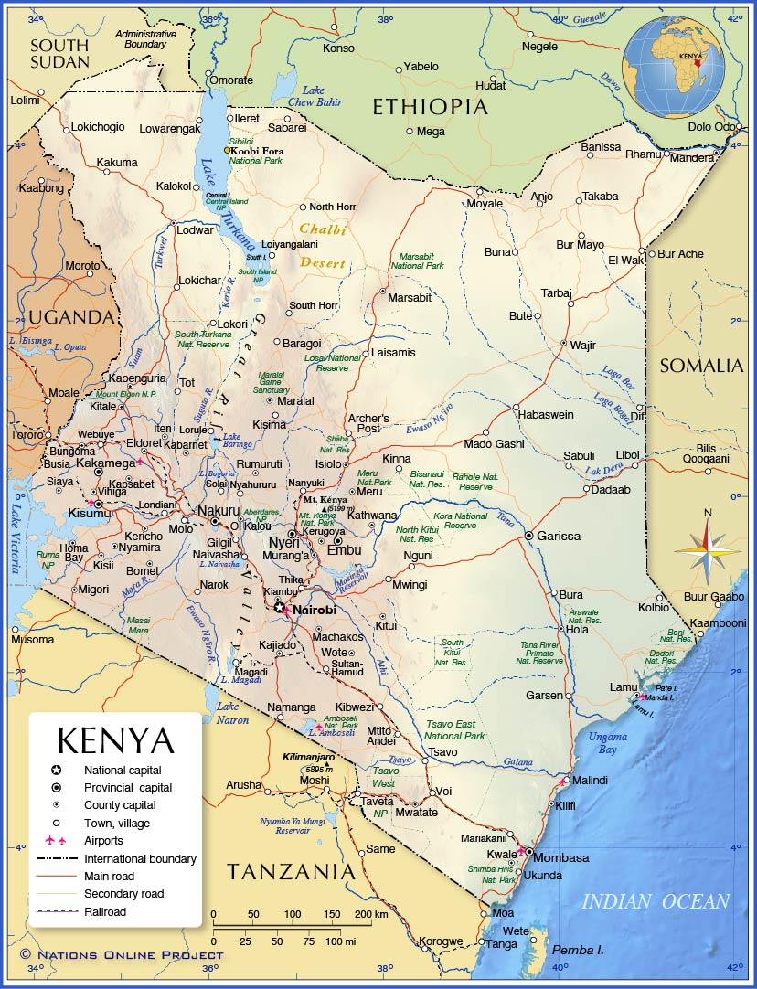 Political Map of Kenya - Nations Online Project