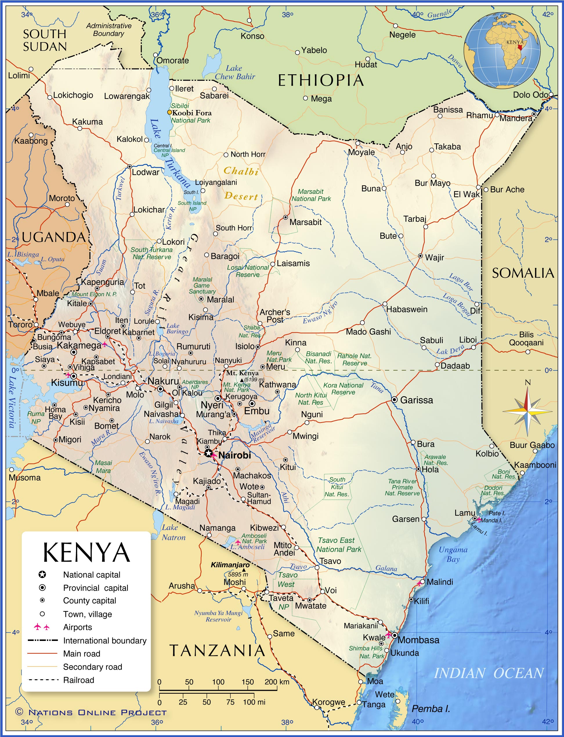 Political Map of Kenya - Nations Online Project