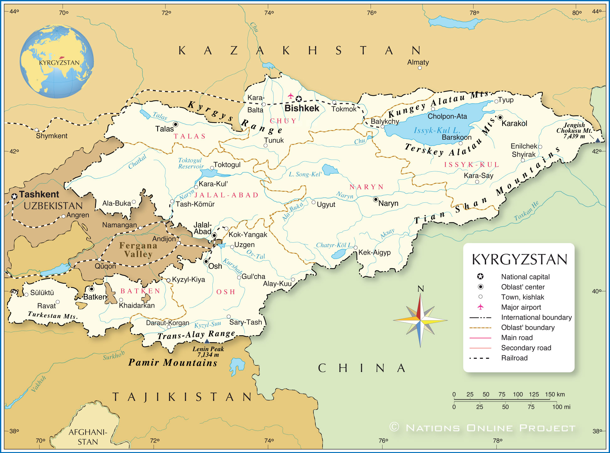Political Map of Kyrgyzstan
