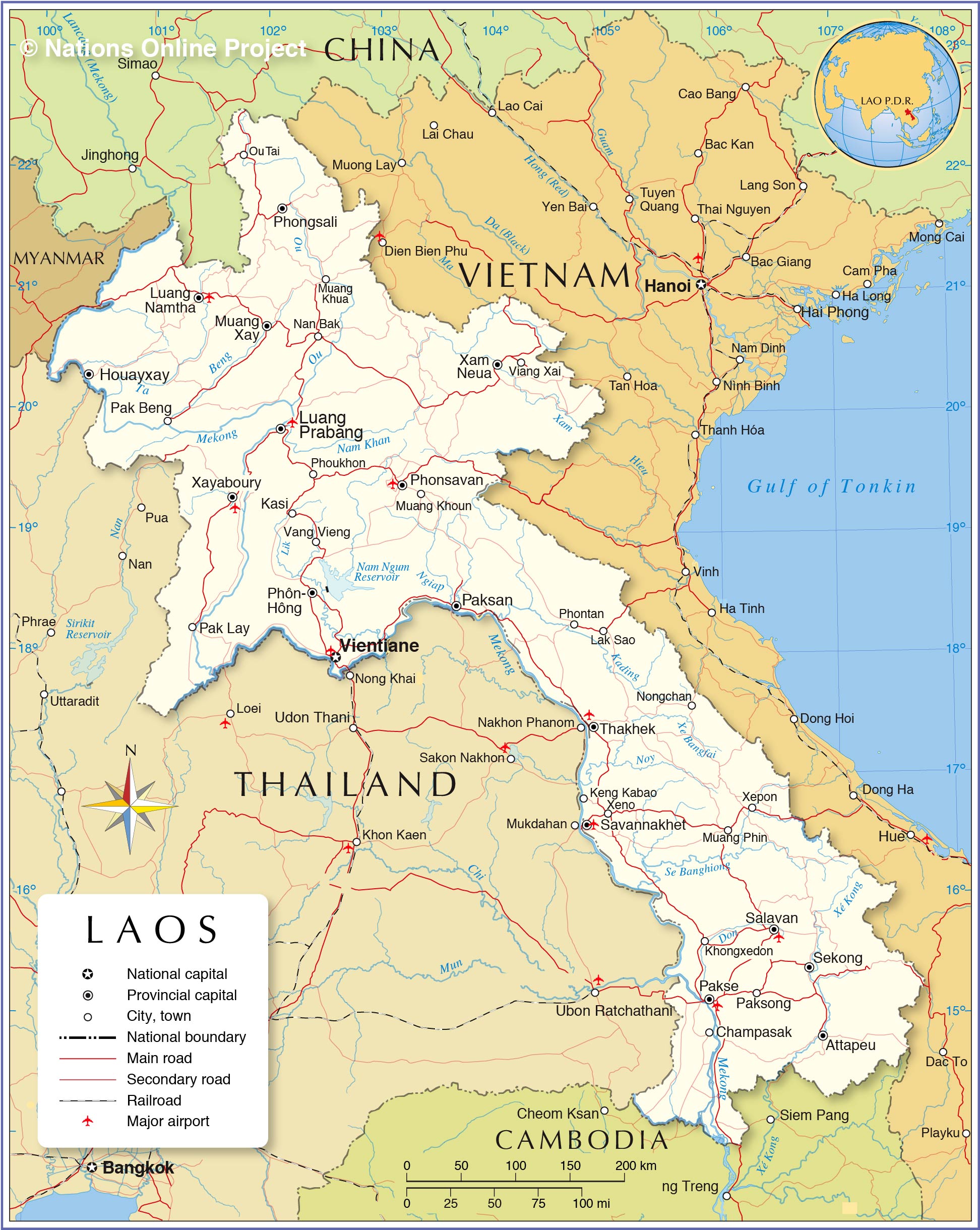 Political Map of Laos - Nations Online Project