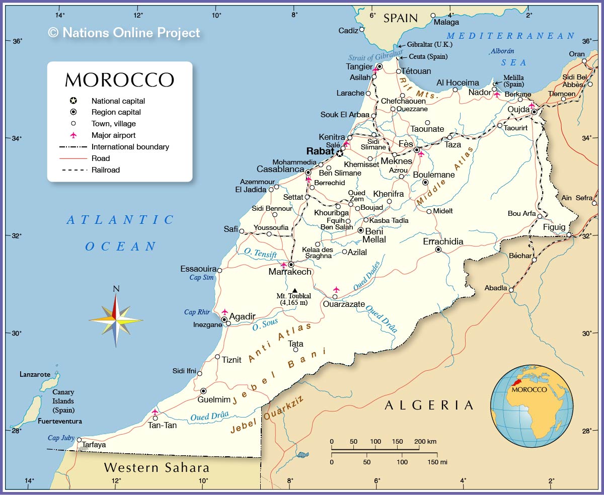 Political Map of Morocco - Nations Online Project