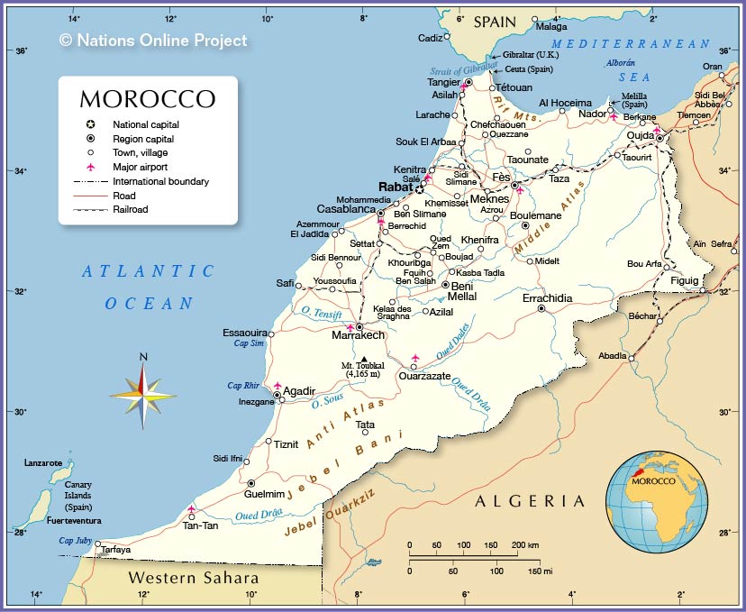 Political Map of Morocco - Nations Online Project