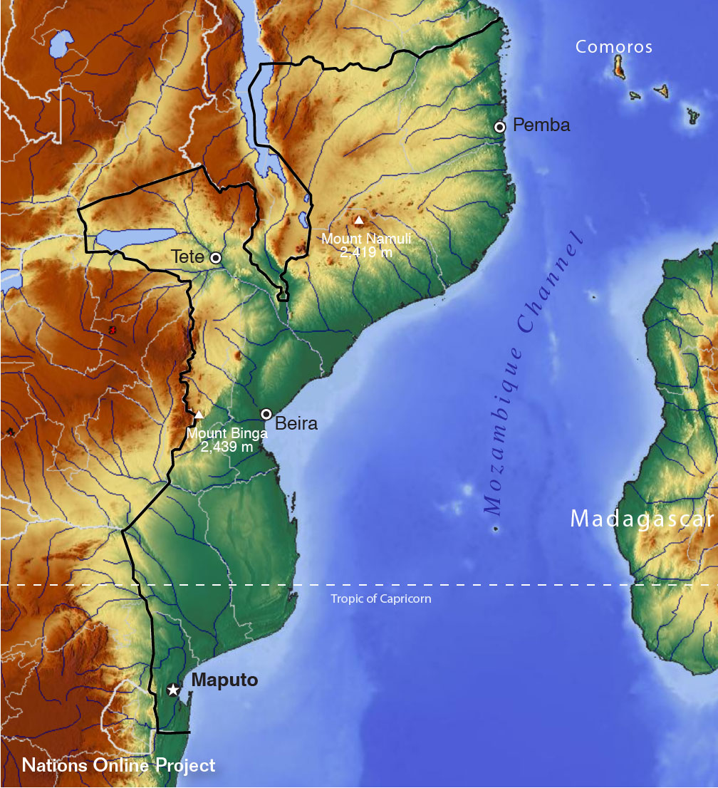 Mozambique Topo Map 