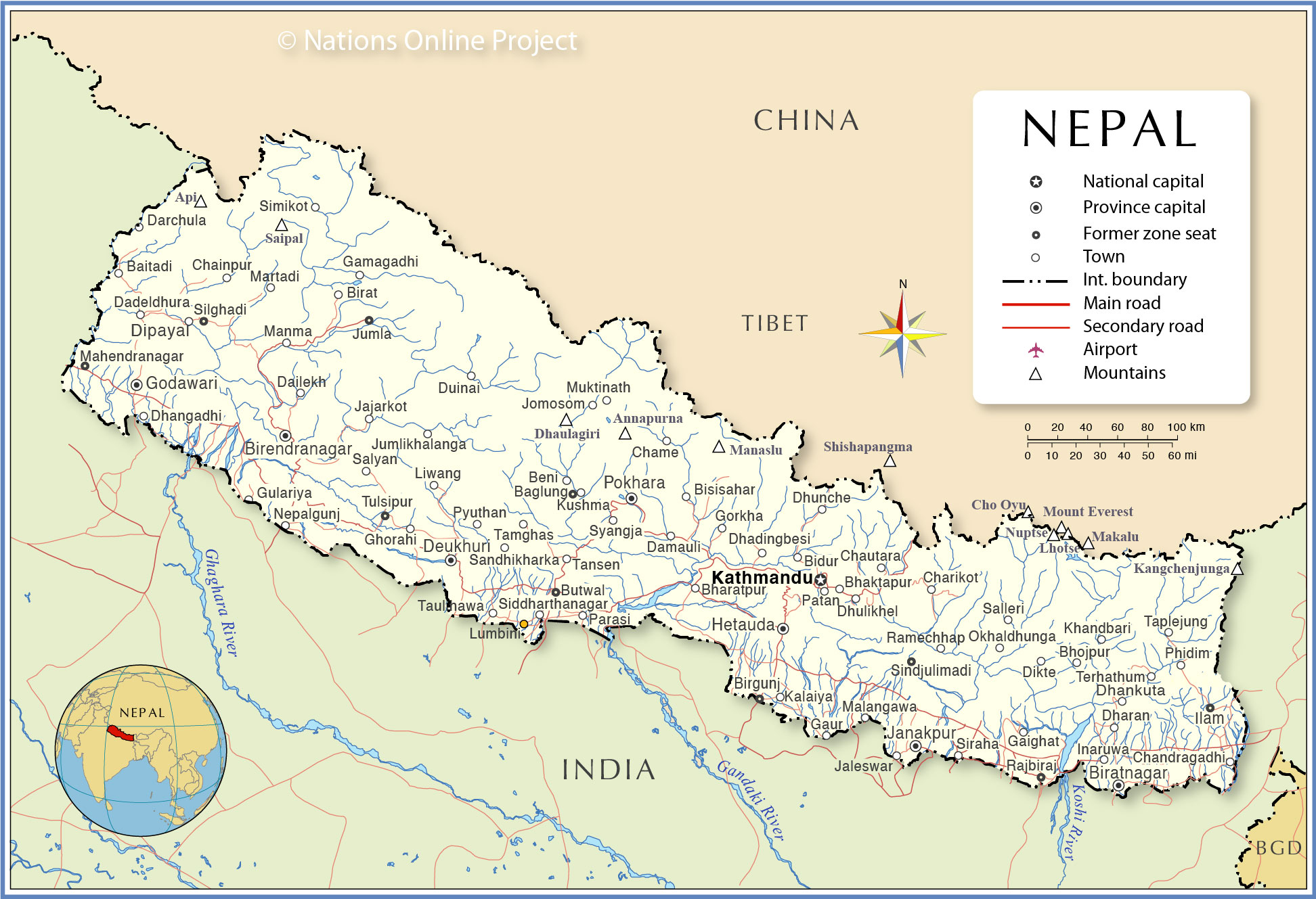 Political Map of Nepal - Nations Online Project