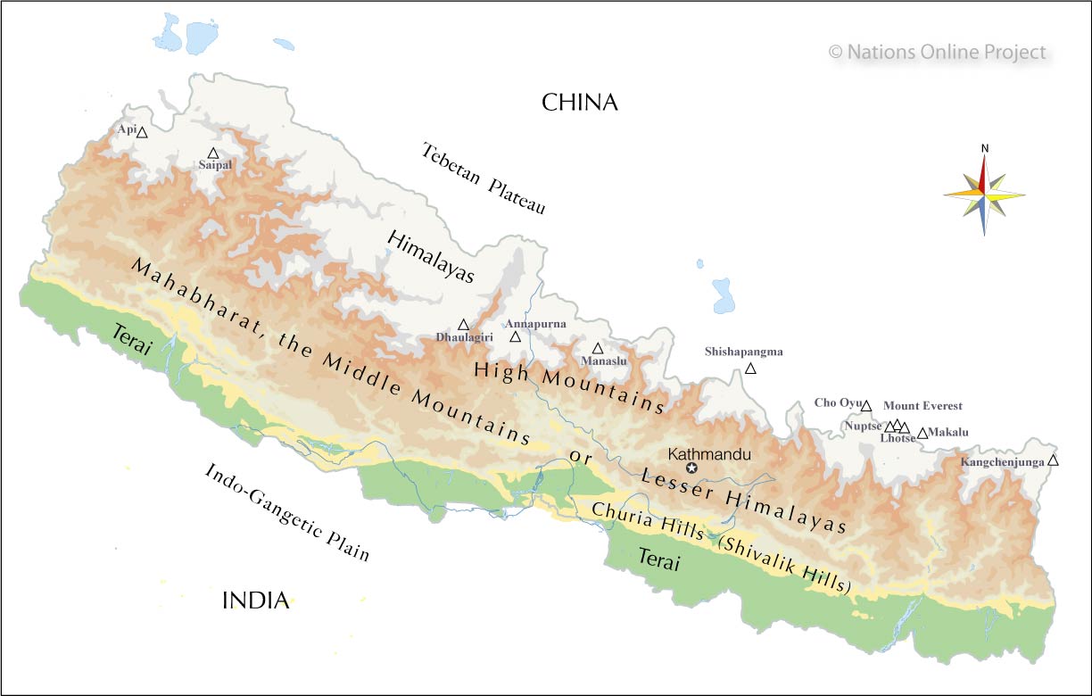show nepal on map