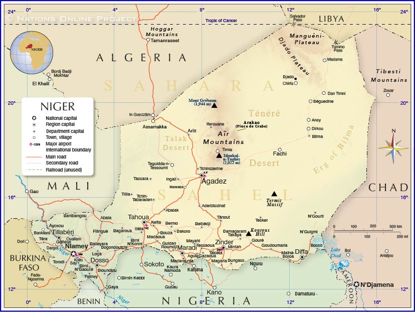 Political Map of Niger - Nations Online Project