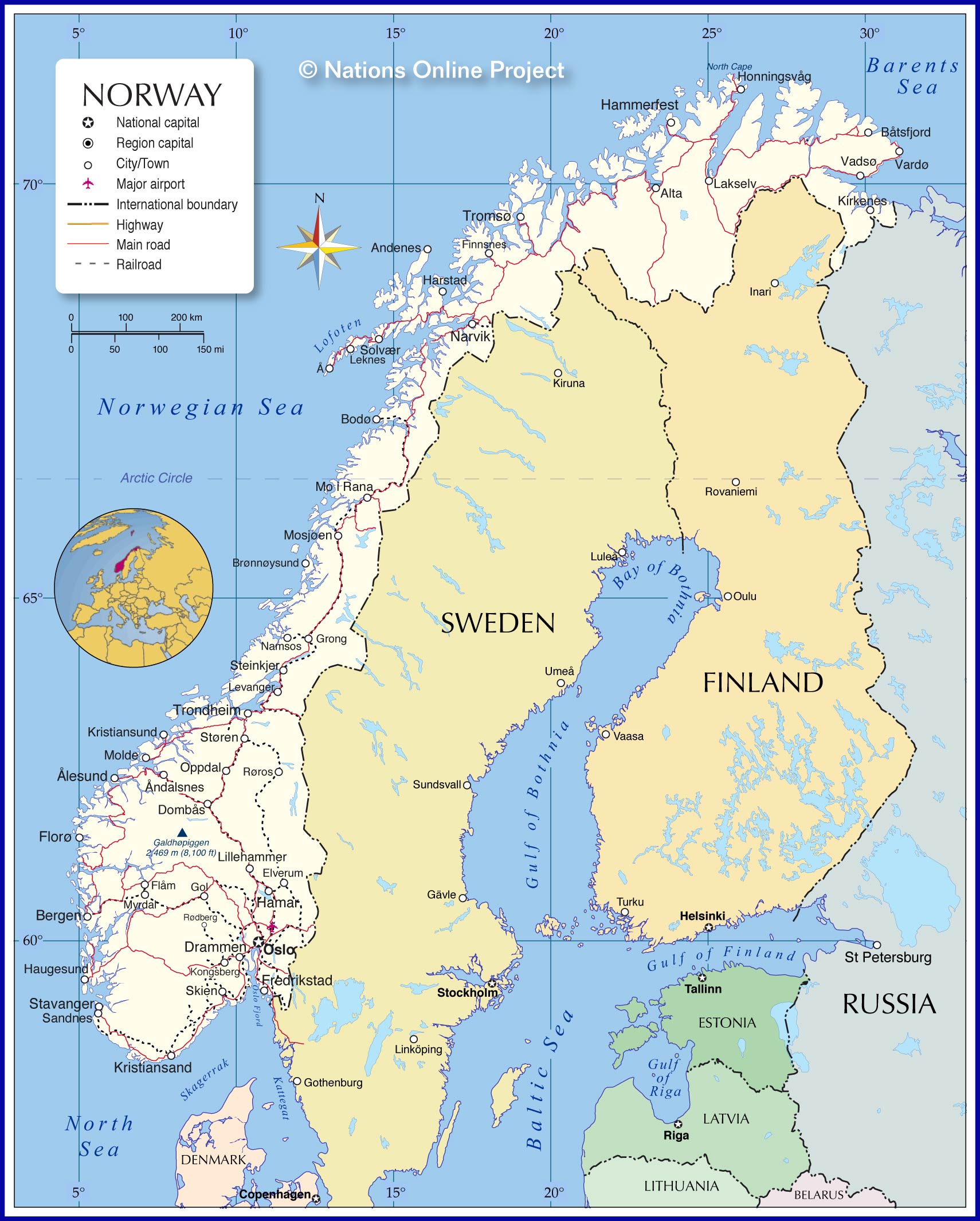 norway on the map Political Map Of Norway Nations Online Project norway on the map