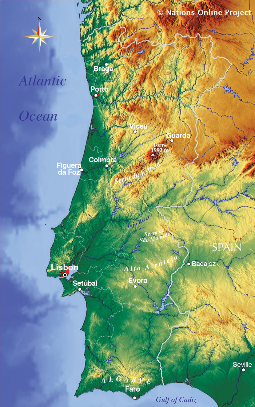 Portugal regions map - Map of Portugal regions (Southern Europe