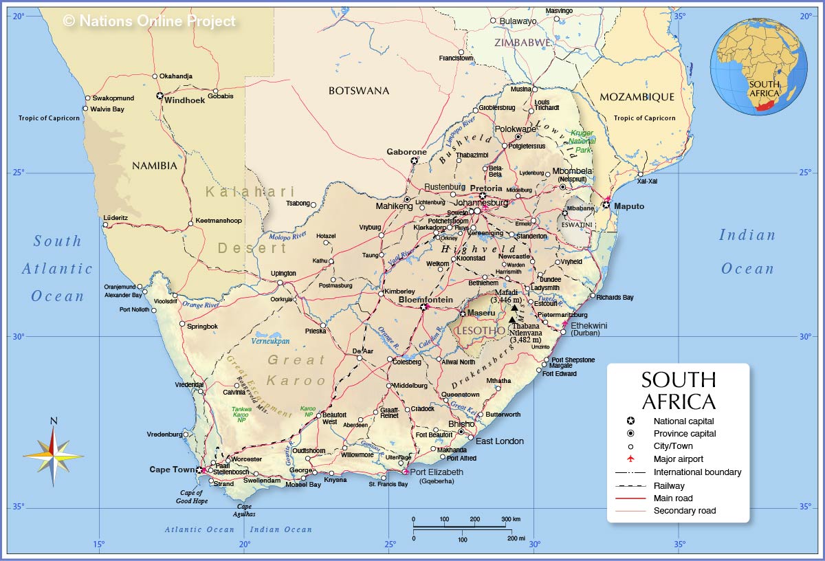 Political Map Of South Africa - Nations Online Project