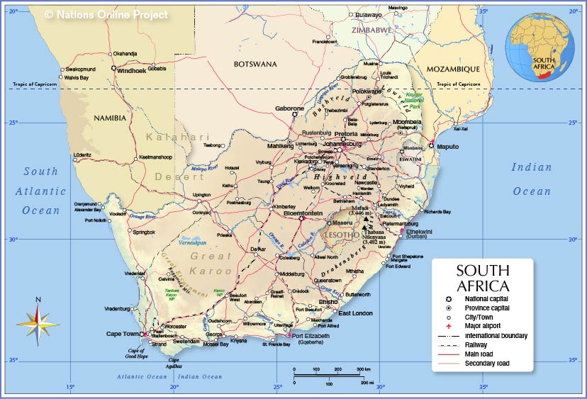 Political Map of South Africa - Nations Online Project