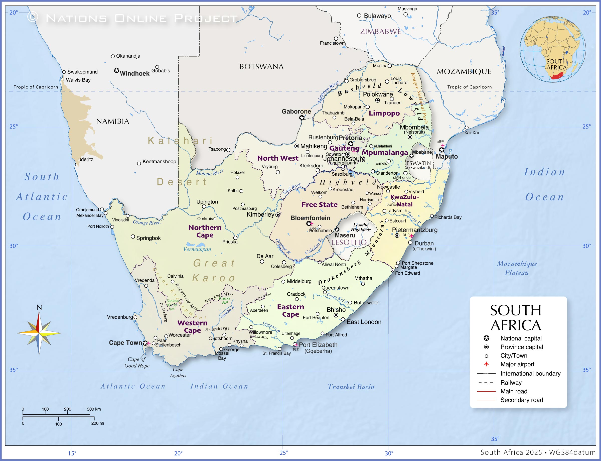 Administrative Map of South Africa