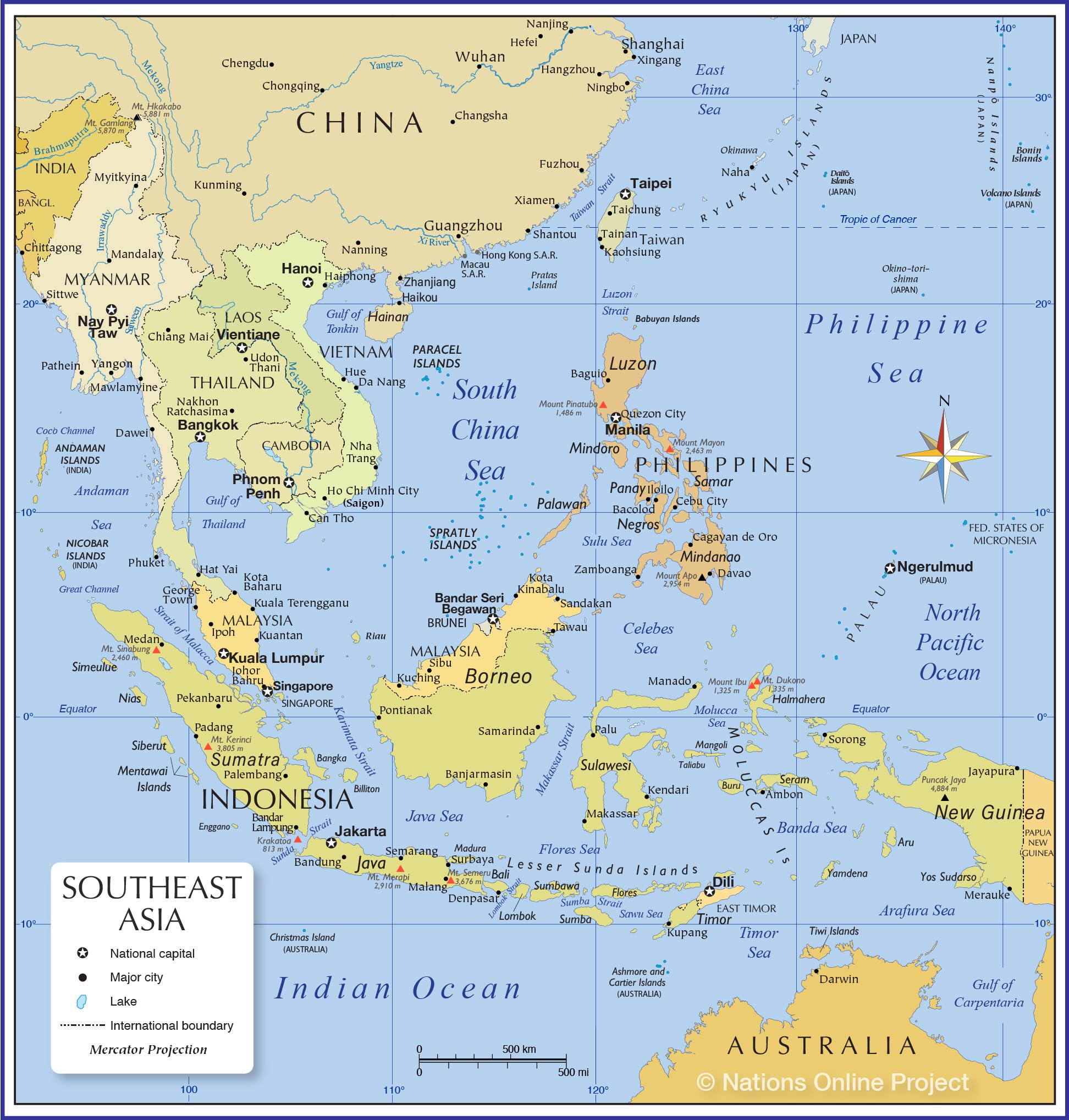 Asia Political Map Printable