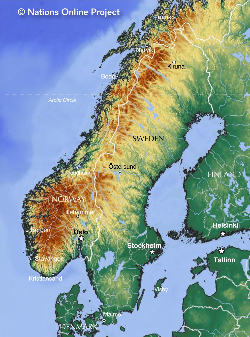Sweden Scandinavia Topo Map 
