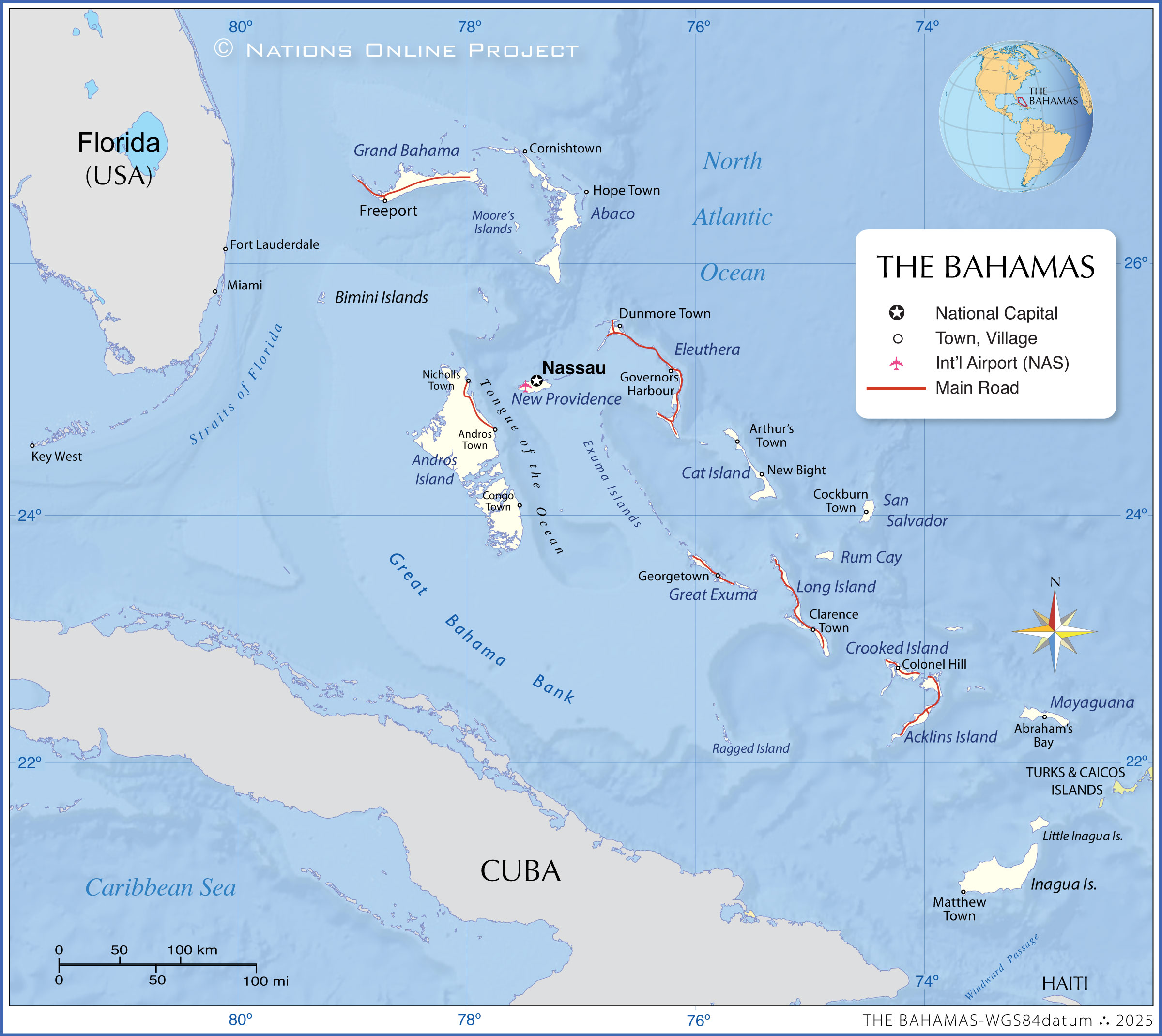 Reference Map of The Bahamas