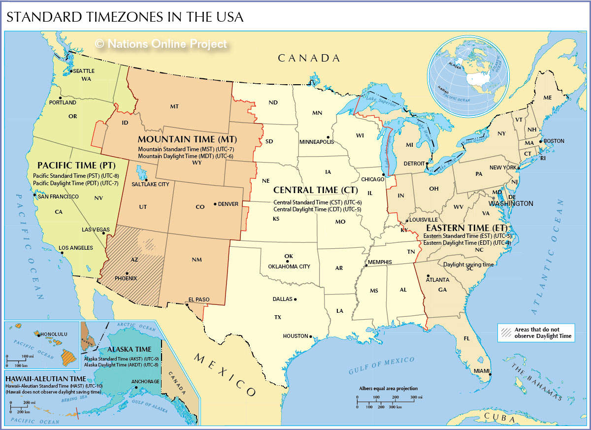 United States Time Zone Map Map Of The World