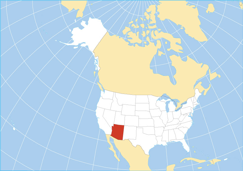 how many states border arizona