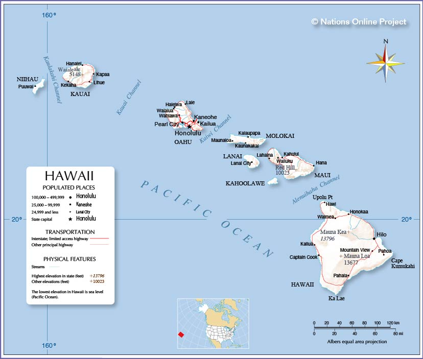 Hawaii Topo Map States And Capitals Map Of Hawaii Uni