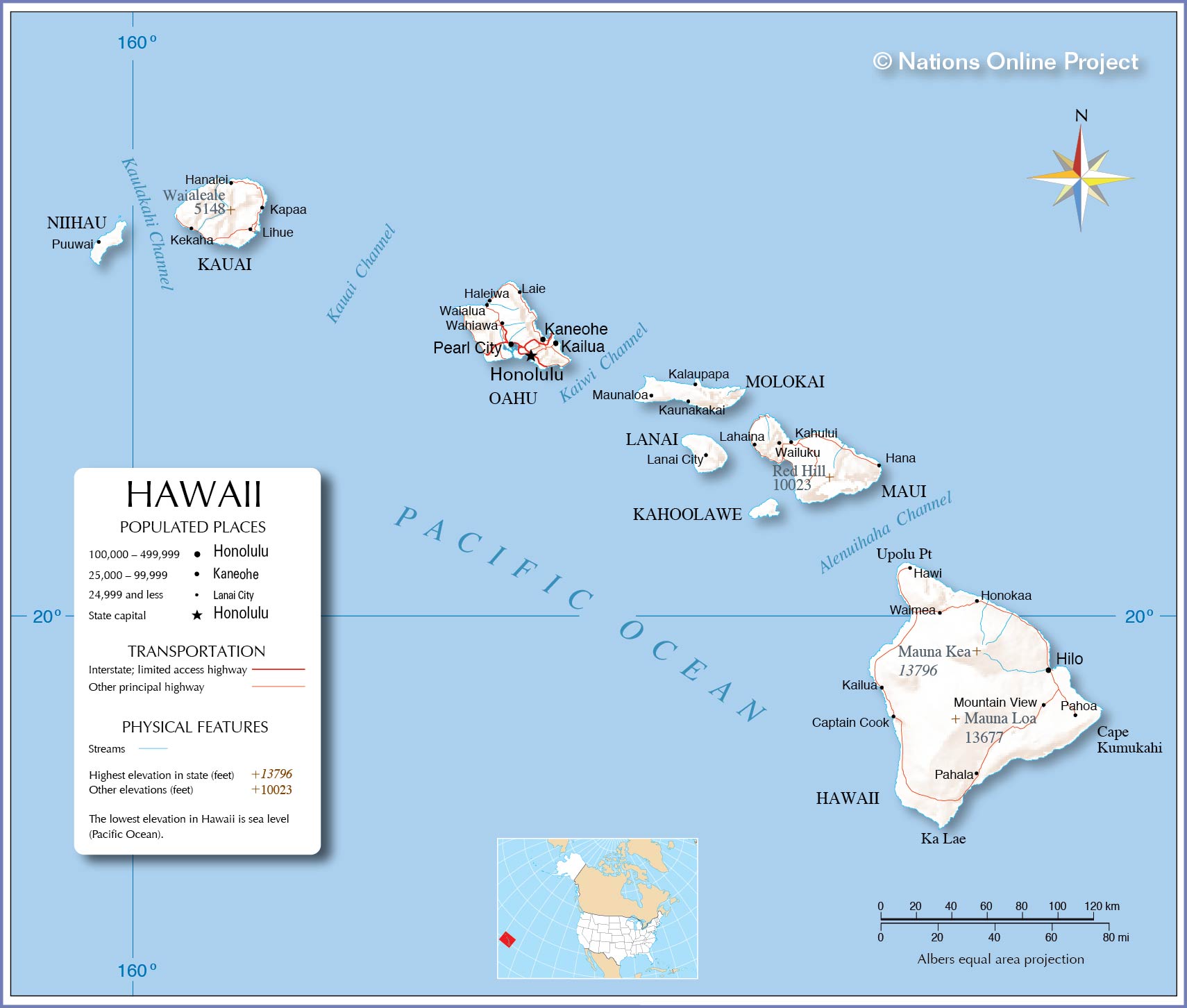 show me a map of hawaii Map Of The State Of Hawaii Usa Nations Online Project show me a map of hawaii