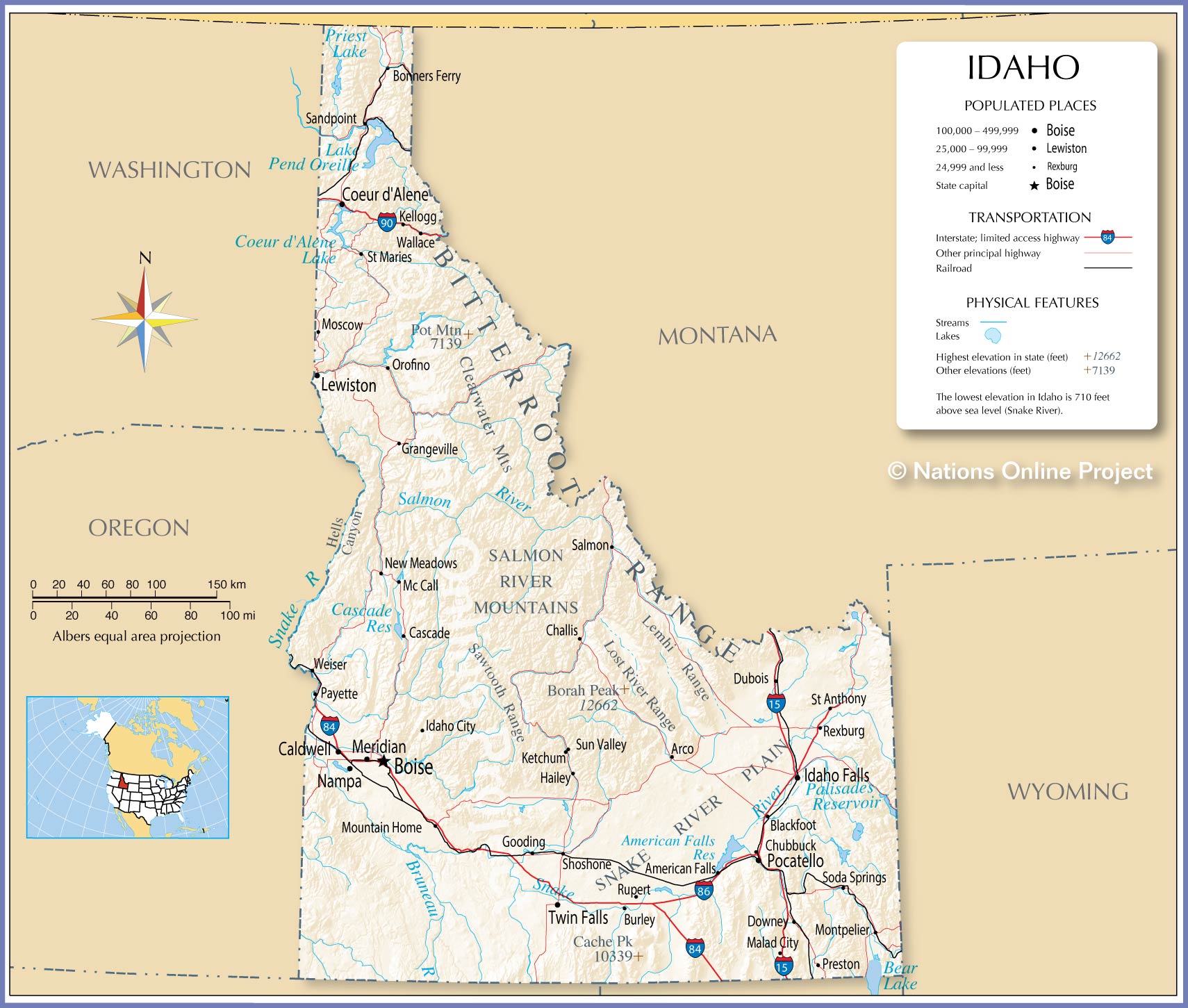 Map Of Cities In Idaho