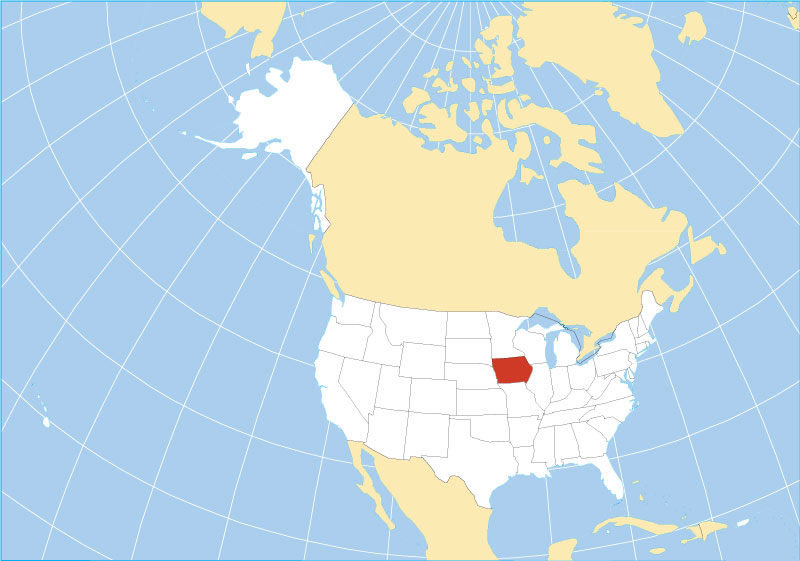 iowa on a us map Map Of Iowa State Usa Nations Online Project iowa on a us map