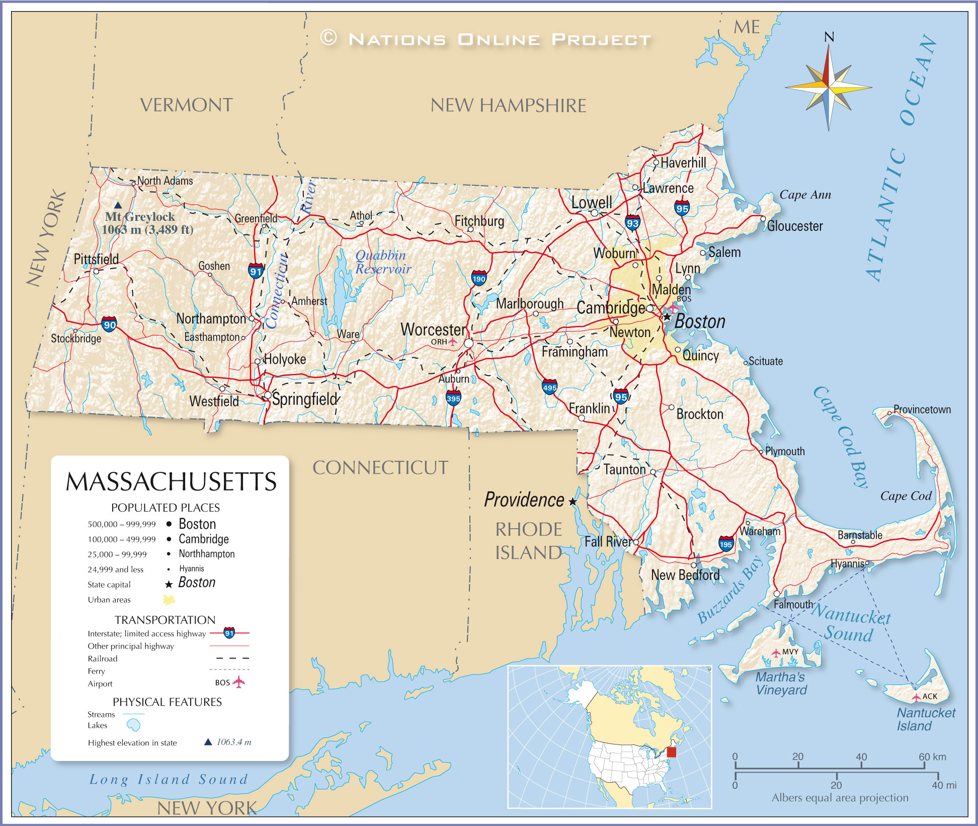 Reference Maps Of Massachusetts USA Nations Online Project