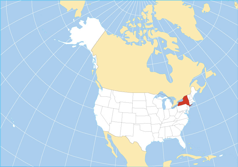 new york on map of usa