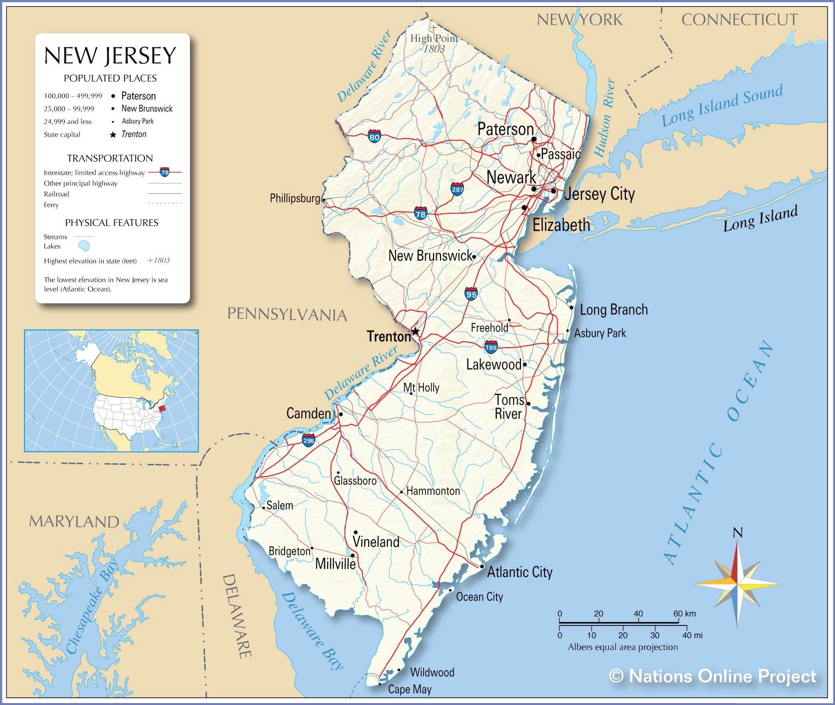New Jersey Map 