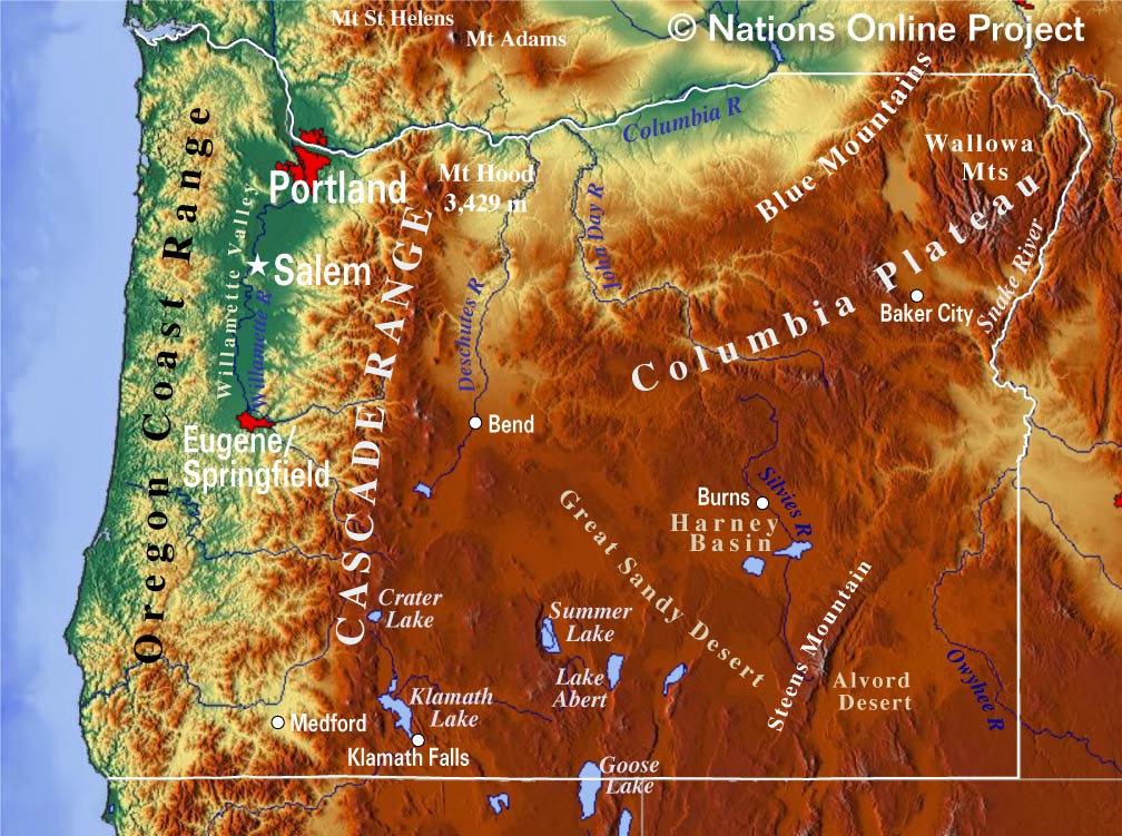 Oregon Topographic Map 