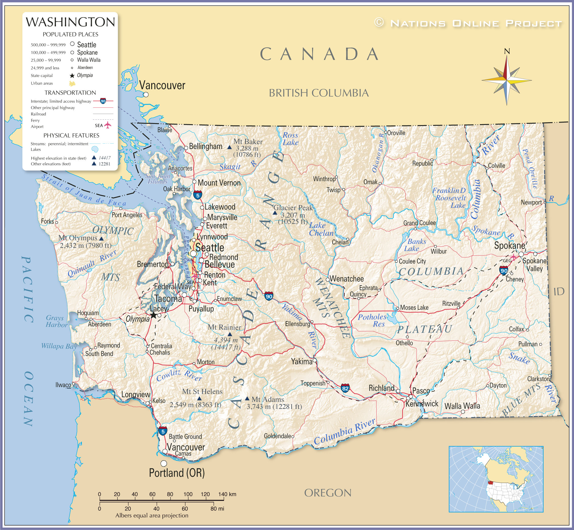 Washington Map With Cities | Campus Map