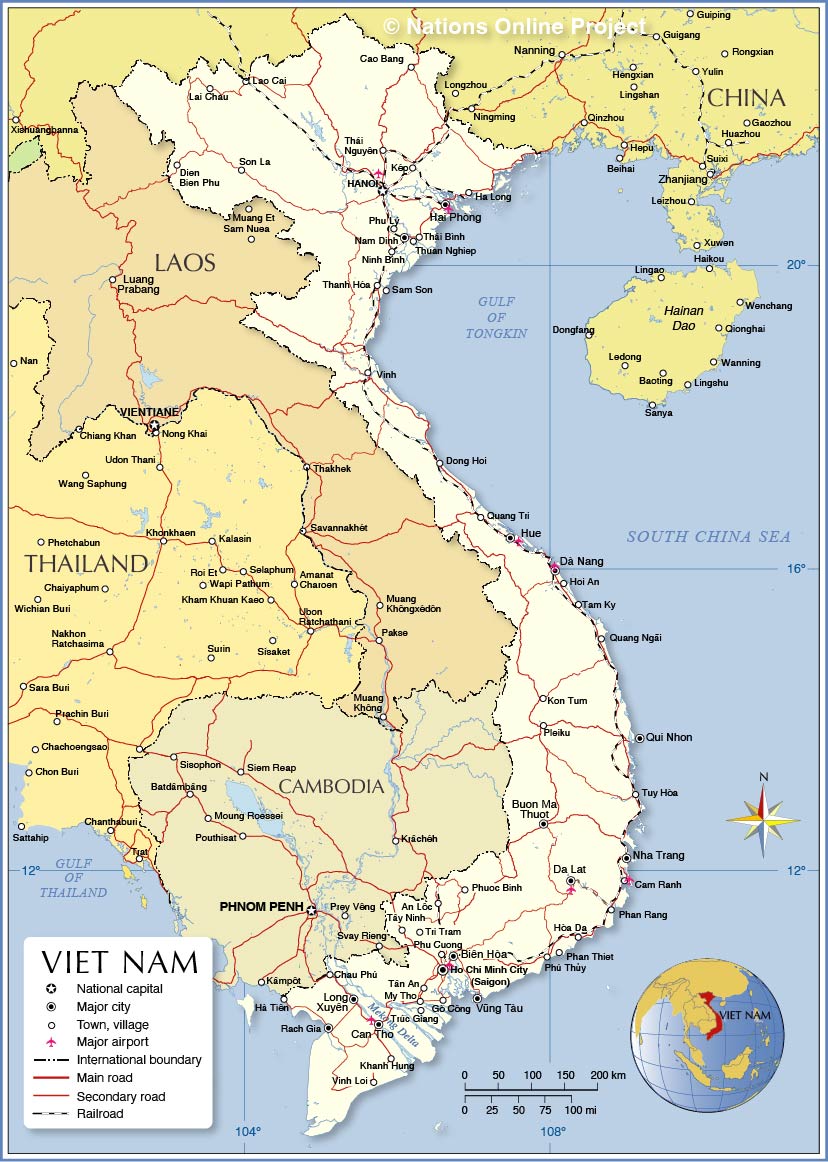 Political Map of Vietnam - Nations Online Project