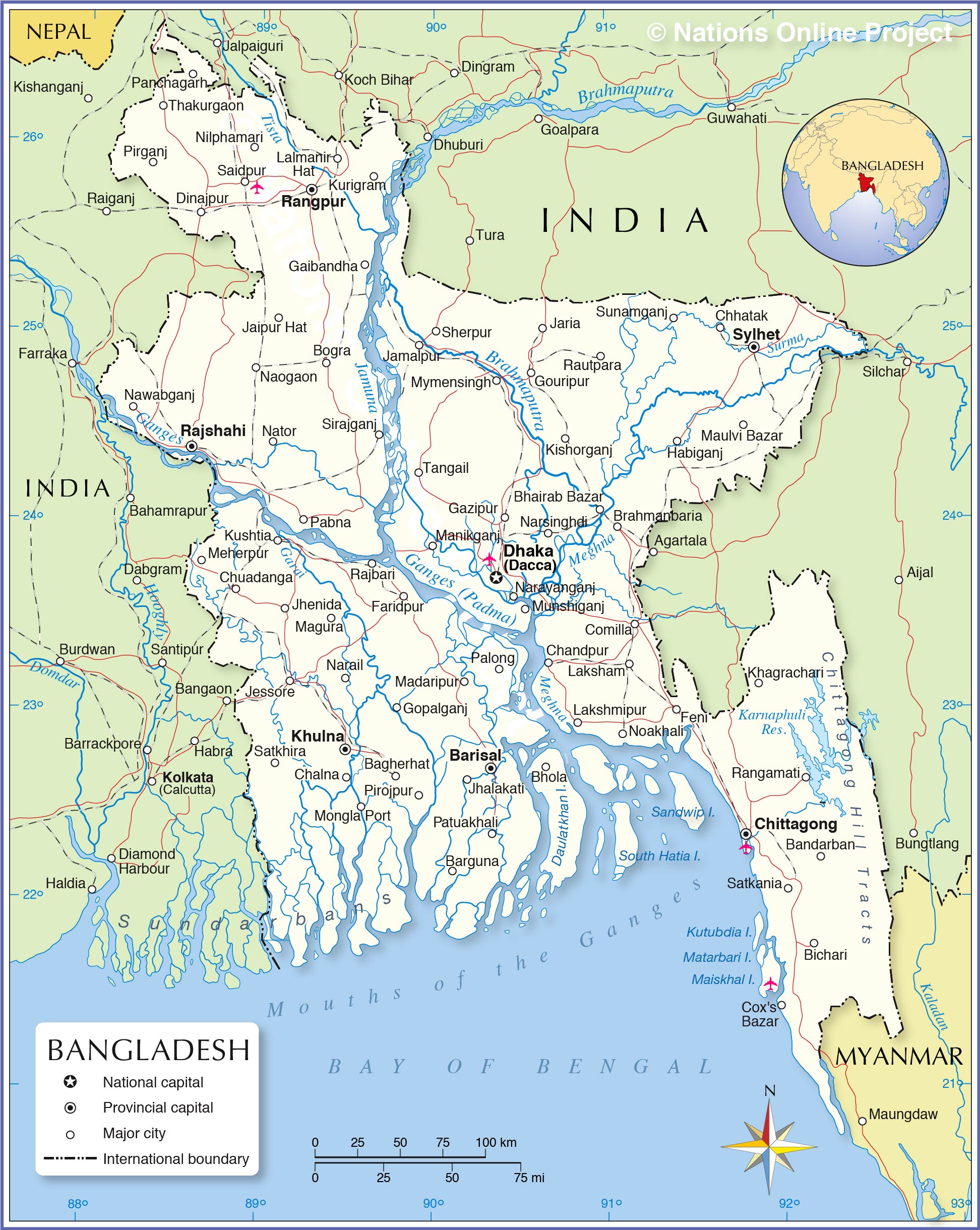 Political Map of Bangladesh - Nations Online Project