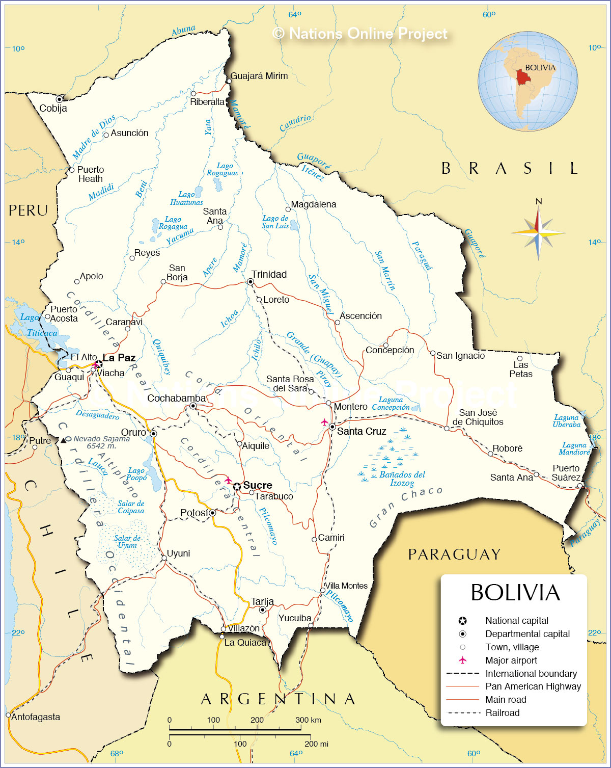 Political Map of Bolivia - Nations Online Project