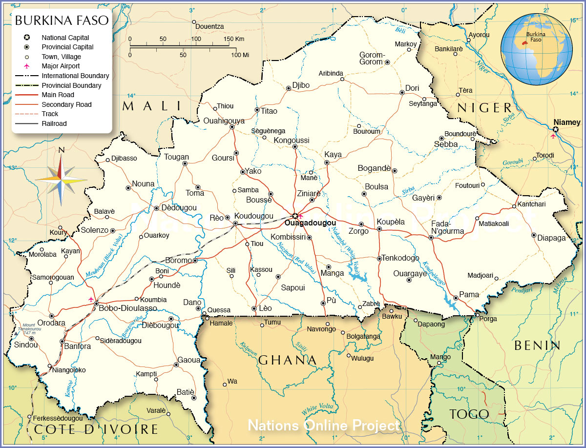 where is burkina faso on the map Political Map Of Burkina Faso Nations Online Project where is burkina faso on the map