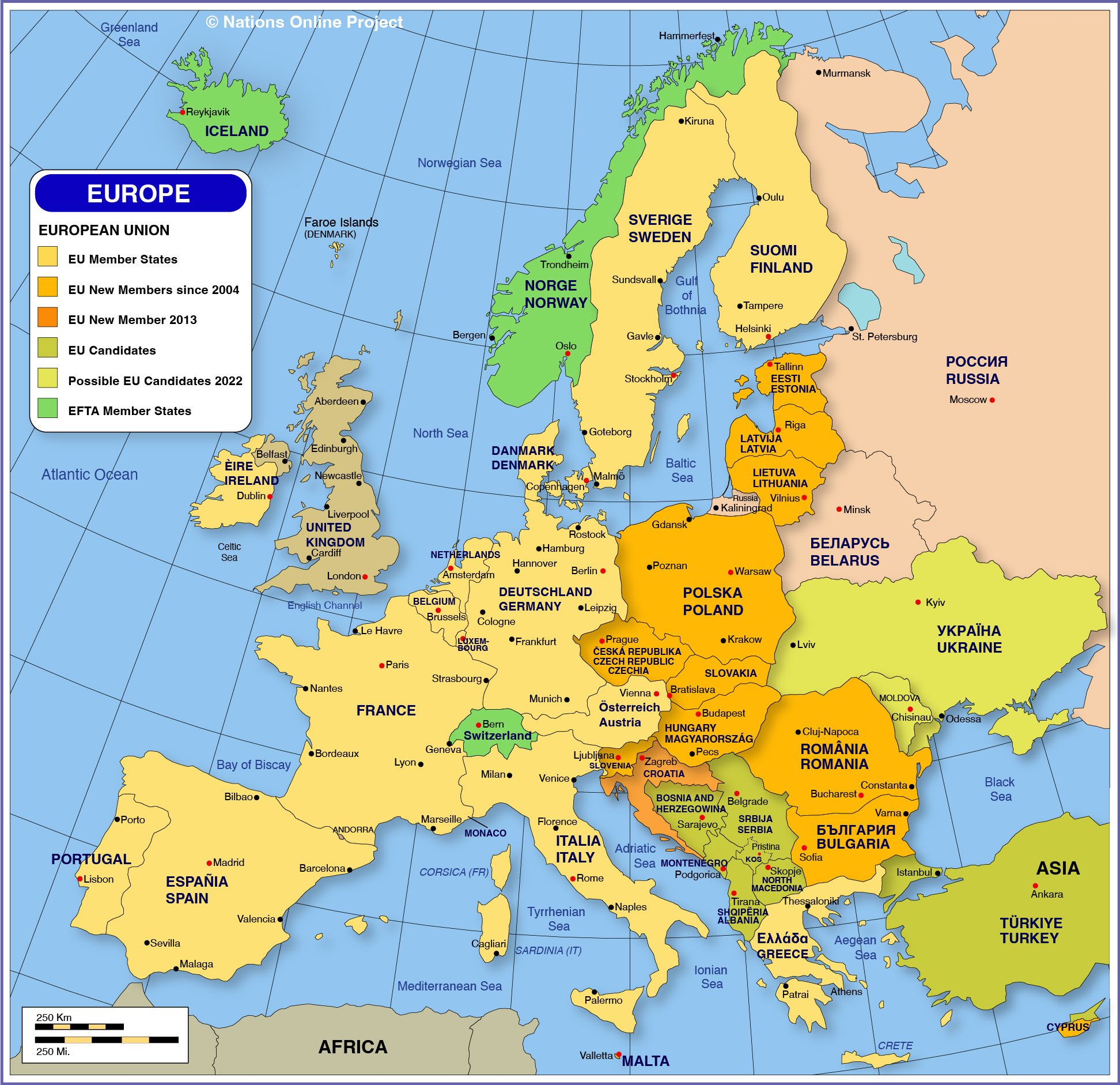 Countries Europe Map 