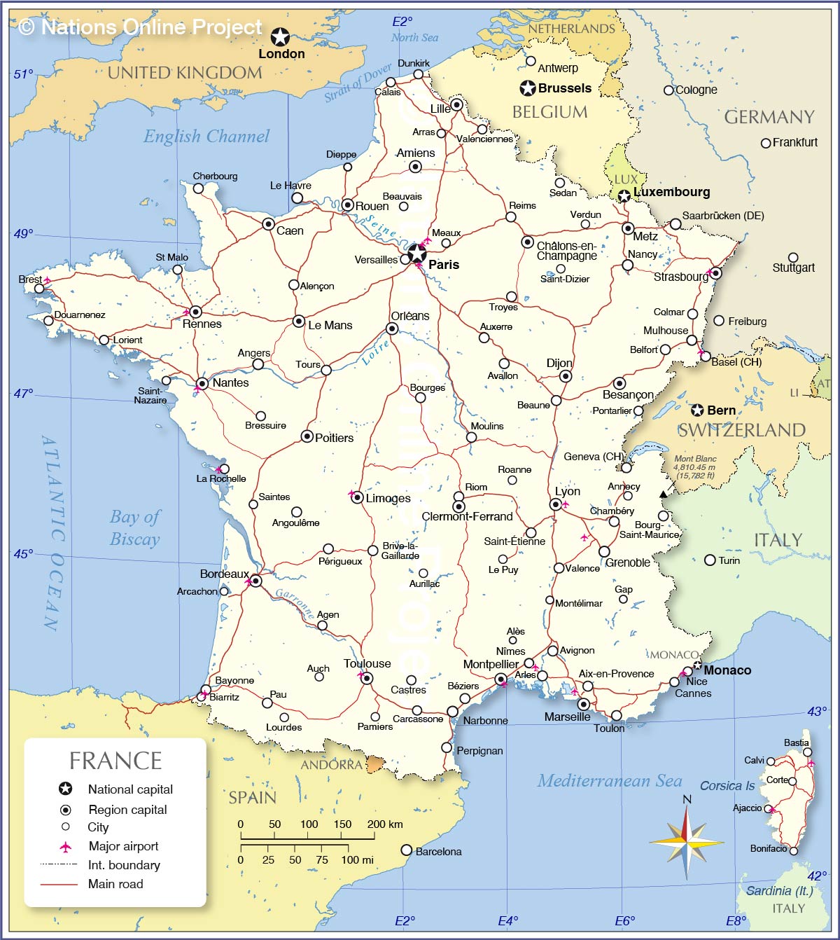 show me a map of france Political Map Of France Nations Online Project show me a map of france