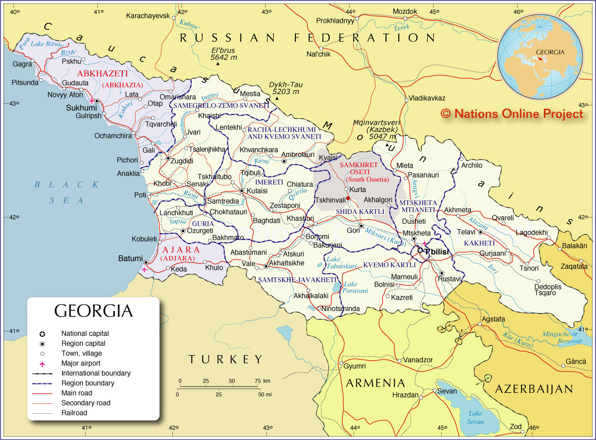 Political Map of Georgia - Nations Online Project