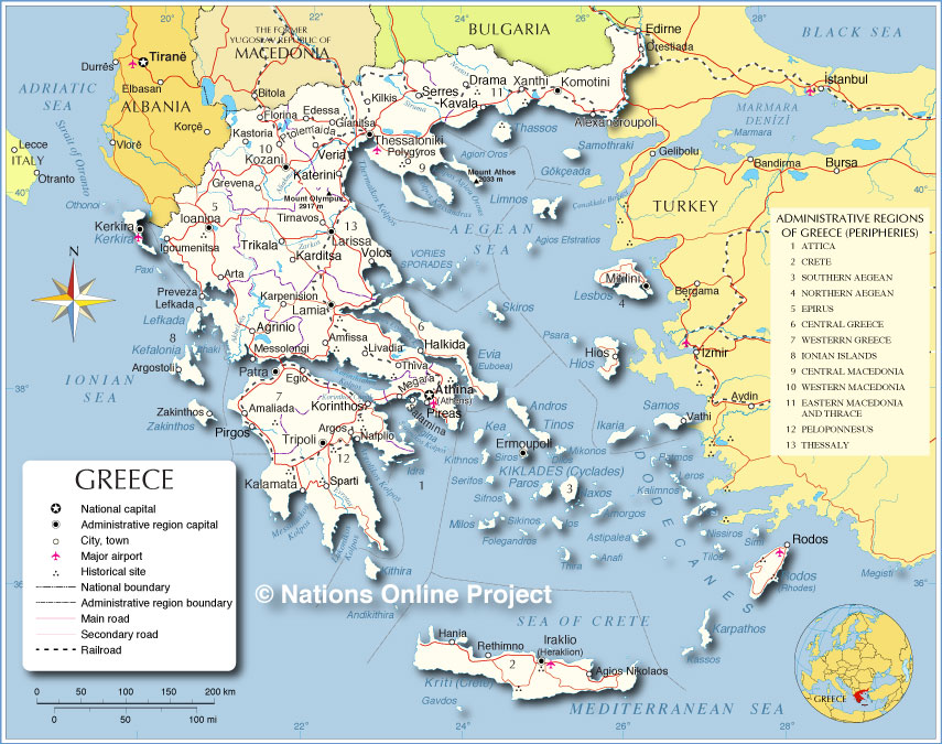 Small Map of Greece - Nations Online Project